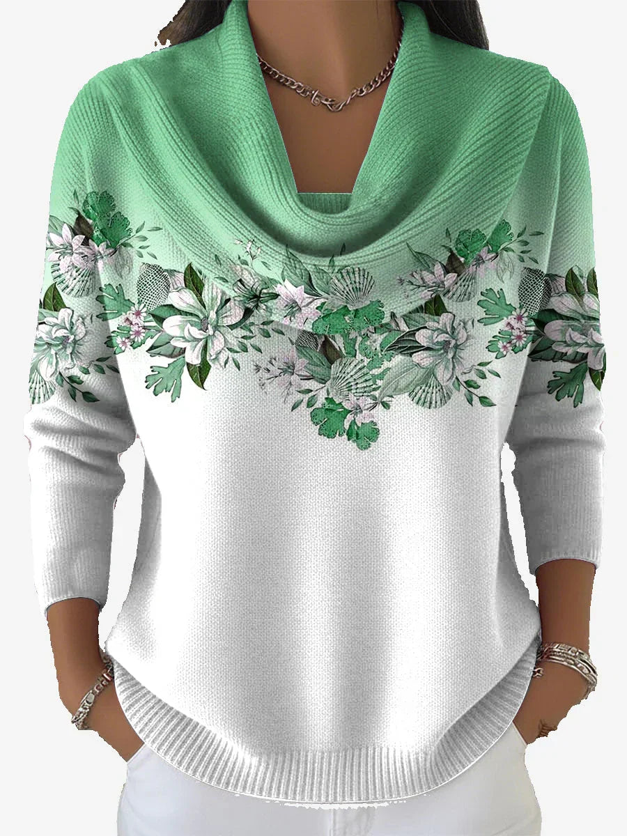 TASNIME | Suéter floral de cuello suave