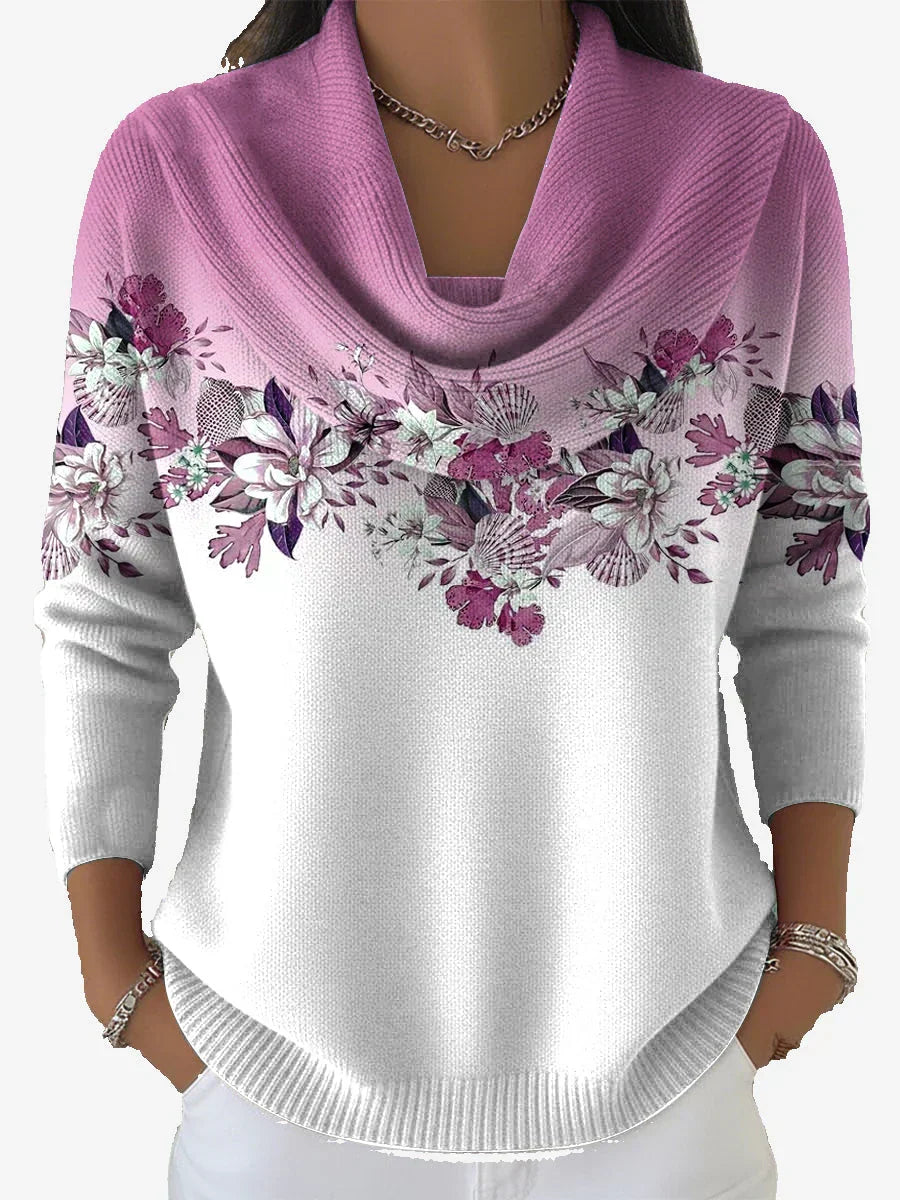 TASNIME | Suéter floral de cuello suave